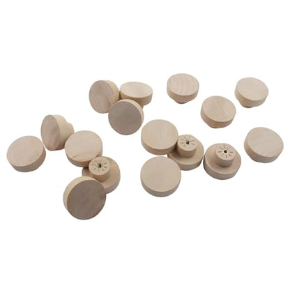 Wood Cabinet Knobs, Flat Top Round, 40mm, 16Pcs - size: 40 mm