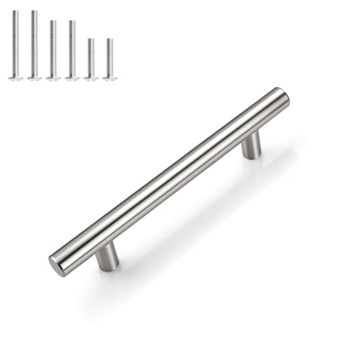 Gobrico 10 Pack 3-3/4 Inch Hole Center Cabinet Pulls Brushed Nickel - color: Brushed Nickel, size: 3-3/4 Inch Hole Center