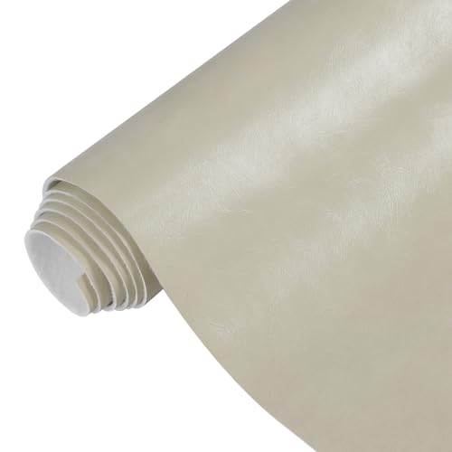 54" Marine Vinyl Upholstery Faux Leather Fabric by The Yard Waterproof - color: Beige, size: Pre-cut 1 Yard 54"x36"
