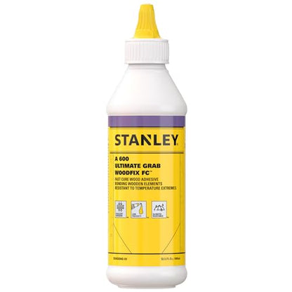 STANLEY D4 Fast Cure Wood Glue -1x13.5 Oz, High Strength, Quick Dry, Perfect for Woodworking, Furniture, and More | Water-Resistant Adhesive for Wood, Metal, Concrete, Ceramic | 1 Pack - size: 1 Pack
