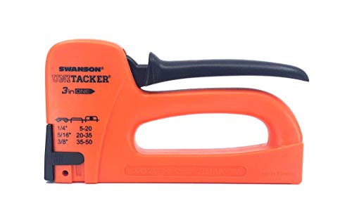 Swanson Tool Co STA653B Unitacker 3-in-1 Multi-Function Staple Gun, Lightweight Design for JT21 Light Duty Fasteners, Includes 3,200 Staples
