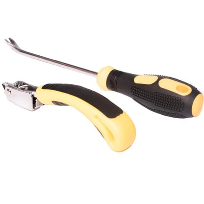 Heavy Duty Staple Remover Tool with Double Pronged Head, Upholstery Staple Puller for Furniture, Carpet, Floor, Wood, Carton and Tack Removal, Industrial Nail Lifter Tool