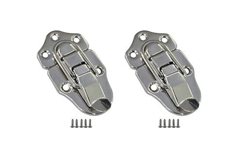 QCAA Toggle Hasp Latch for Small Metal Box, 38mm x 70mm, Nickel, Made in Taiwan, 2 Pack - color: Nickel, size: 2 Pack