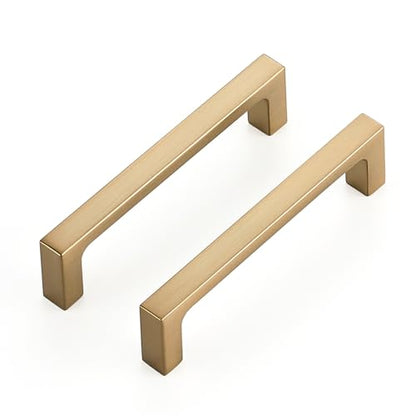 Ravinte Champagne Bronze Kitchen Square Cabinet Handles 3-3/4 Inch 10 Pack - size: 3-3/4 Inch Hole