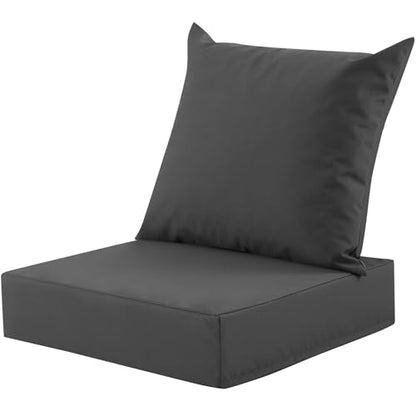 Outdoor Deep Seat Cushion Set, 24x24 Inch, Dark Grey, Set of 1 - color: Dark Grey