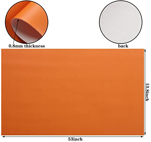 Picheng Smooth Faux Leather Sheets: 13.8"X53" Solid Soft Faux Leather Roll - color: Orange