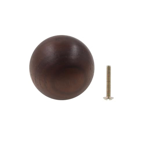 Wood Ball Drawer Knob,ULIFESTAR Unfinished Black Walnut Wood Ball Dresser Knobs,4PCS Wood Furniture Knobs,Wood Ball Pull Handle for Cabinets Wardrobe Cupboard Bookshelf Armoire Desk(3*3cm/1.18*1.18") - size: 3*3cm/1.18*1.18" Black Walnut