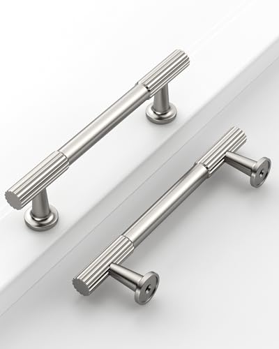 Brushed Satin Nickel Cabinet Handles Kitchen Pulls 3.75 Inch 10 Pack - color: Brushed Satin Nickel, size: Handle - 3.75"/96MM Hole Center