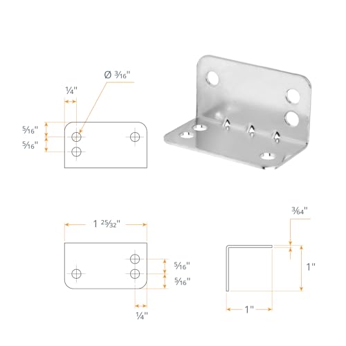 POWERTEC L Bracket 50PK, 90 Degree Shelf Brackets, Corner Braces for Wood Shelves/Bed Frame/Work Bench/Cabinet/Chicken Coop (71429-P2) - size: L Brackets, 50PK