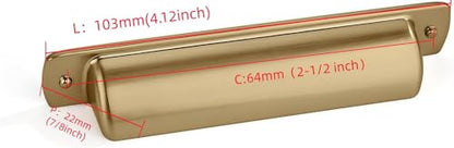 khtumeware 2 Pack 2.5" Cup Drawer Pulls Champagne Bronze Cabinet Pulls Satin Brass Kitchen Hardware Cabinet Handles Drawer Handles Knobs 2-1/2 inch Hole Center - color: Champagne Bronze, size: Cup Pulls 2-1/2" Hole Center