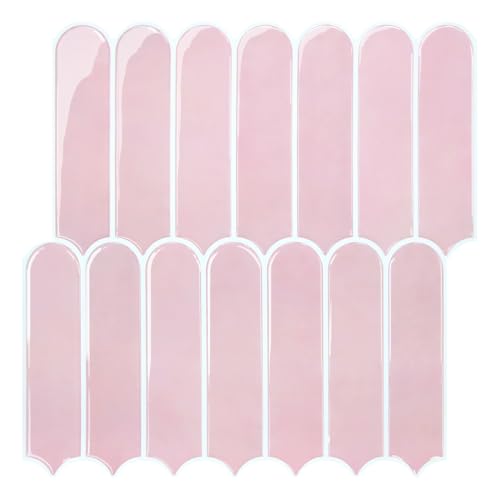 Commomy Thicker Pink Peel and Stick Tile Backsplash 10 pcs of 12" x 12" - color: Thicker Design Pink