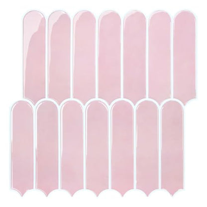 Commomy Thicker Pink Peel and Stick Tile Backsplash 10 pcs of 12" x 12" - color: Thicker Design Pink