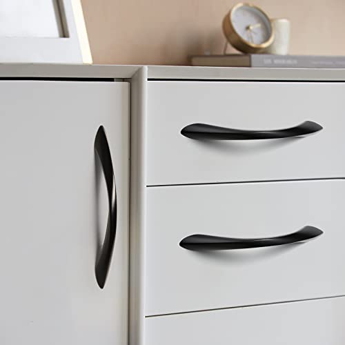 Black Cabinet Pulls 5 Inch Arch Twisted Matte Black Handles Drawer Kitchen Cupboard Bathroom Dresser Cabinet Hardware Zinc Alloy 5 Pack - color: Black, size: 5 Inch Hole Centers