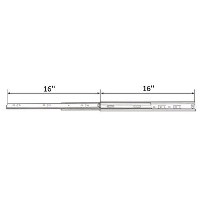 Full Extension Less Noise Ball Bearing Drawer Slides, 16 Inches, 1-Pair - size: 16 Inch, style: 1 Pair