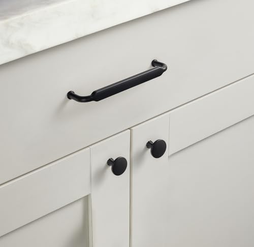 Goo-Ki 6 Pack 3 in (76mm) Hole Center Cabinet Pulls Matte Black Zinc Alloy Kitchen Drawer Pulls Drawer Handles 3.45 Inch Length 2202-B-76 - color: Matte Black, size: 3 Inch Hole Centers