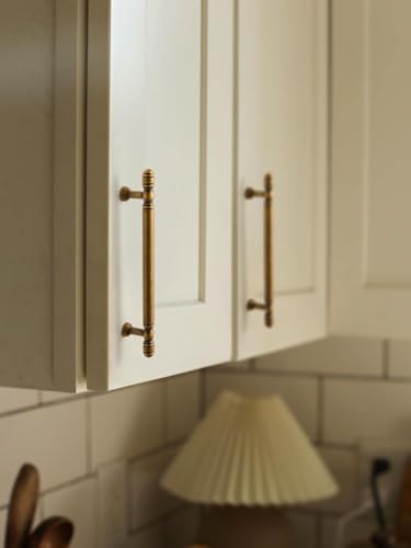 Antique Brass Cabinet Pulls - 5"(128mm) Hole Center Cabinet Hardware,Kitchen Cupboard Bathroom Dresser Pulls Classic Vintage Drawer Handles (10, Antique Brass, 5"(128mm) Hole Centers) - size: 5"(128mm)Hole Centers