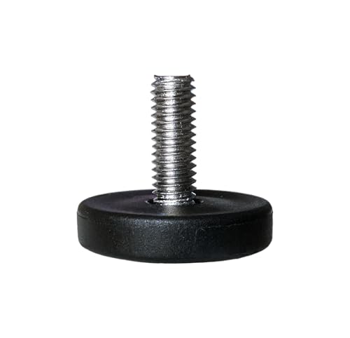 1.5" Base Furniture Levelers #304 Stainless Steel, 5/16"-18 Bolt with Screw-in nut- Pack of 4 | Heavy Duty Adjusting Foot | 1" Adjustable Furniture Legs,Table Levelers. Low Profile - size: Adjustable 1.5" H X 1"