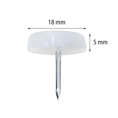 Shapenty White Nylon Furniture Pads Glides Replacing Nail-on Sliders Tacks Home Kitchen Dinning Chair Feet Leg Protectors for Hardwood Floor, 18x5mm (30)