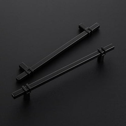 HOME EDIT 25 Pack 7-1/2 inch Black Cabinet Handles, Kitchen Cabinet Handles Matte Black Drawer Pulls Zinc Alloy Square Bar Kitchen Pulls - color: Black, size: 7-1/2 Inch Hole Center