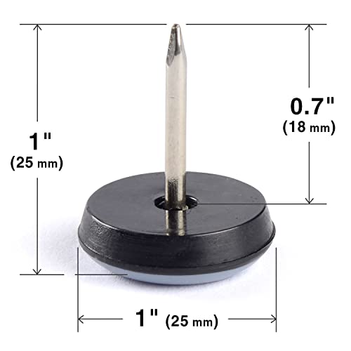 Chair Glides X-PROTECTOR – 1" Furniture Glides 40 pc – Grey Nail-on Sliders - size: 1" 40 PCS Grey