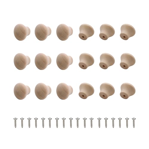 Oedema 20Pcs Mini Wood Unfinished Cabinet Knobs 0.69x0.55in Drawer Pulls - style: Style 1,18*15mm,20pcs