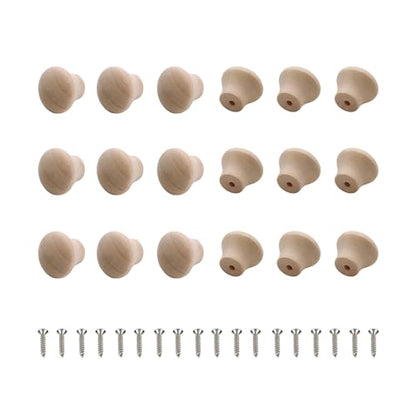 Oedema 20Pcs Mini Wood Unfinished Cabinet Knobs 0.69x0.55in Drawer Pulls - style: Style 1,18*15mm,20pcs