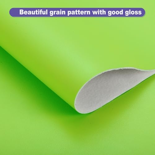 PATIKIL PU Faux Leather Fabric Nappa Grain 0.4 Yards Length 54"x14"x0.04" Soft Synthetic Leather Material Sheets 1mm Thick for Bags DIY Crafts, Light Green - color: Light Green, size: 54"x14"x0.04"