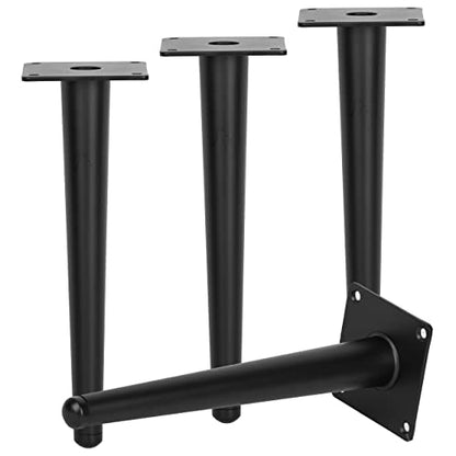 8 Inch Heavy-Duty Metal Furniture Legs 4-Pack Modern Tapered Black - color: Black-straight, size: 8''/20cm