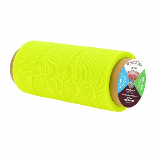 Mandala Crafts 80M 0.8mm Lime Green Round Waxed Thread for Leather Sewing - color: Lime Green, size: Round 0.8mm 85 Yards 80M