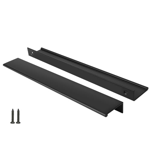 Peaha 25 Pack Kitchen Cabinet Handles 10-1/16" Black Drawer Pulls Edge Pull - color: Black, size: Hole Centers:10-1/16in(256mm)