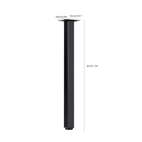 LCSDLHLSY Metal Table Legs 32Inch,Heavy Duty Square Desk Leg,Black Set of 4 - size: 32 Inch