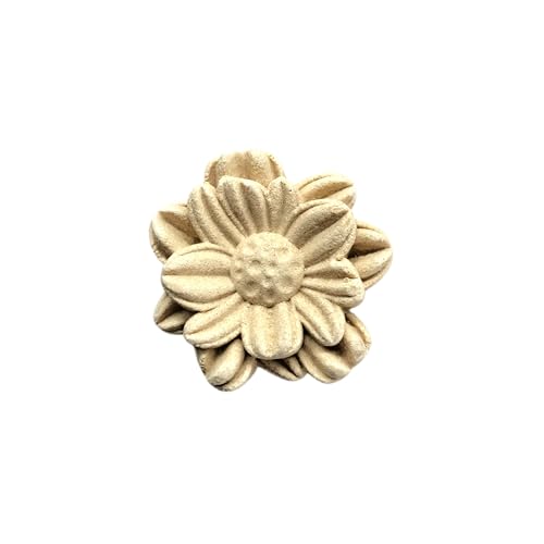 WoodUbend WUB1117 Medium Petalled Flowers - Appliques - Heat Bendable & Flexible Wood Onlays 4x4cm - DIY Craft, Furniture & Home Decor - Easy to Apply & Paint - Versatile & Reusable Decals (5 Pack) - size: WUB1117