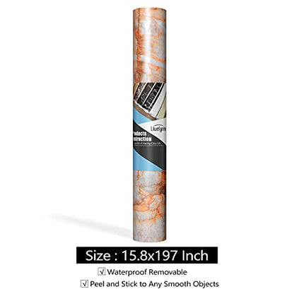 Livelynine 15.8"X197" Teal Marble Wallpaper Peel and Stick Countertop Waterproof Marble Contact Paper for Countertops Bathroom Self Adhesive Counter Top Vinyl Wrap Kitchen Table Desk Covers Counters - color: Blue Marble Contact Paper, size: 15.8" x 197"