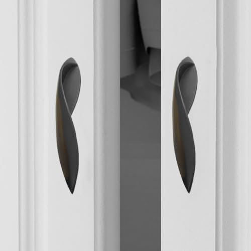 4Pcs Arcuate Pulls Handle Knob,5" C-C Large Modern Elegant Curved Handles Cabinet Pulls,Create a Spatial Aesthetic,S-Shaped Solid Zinc Alloy Pulls (Matte Black, 5.0" Hole Centers) - color: Matte Black, size: 5.0" Hole Centers