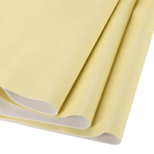 DMiotech 1 Pack 14 Inch x 53 Inch Faux Leather Sheet Furniture Cover Napa Skin Yellow PU Leather Roll for Handmade DIY Craft Projects - color: Yellow