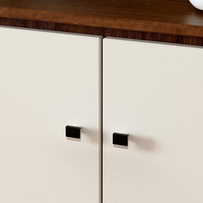 Rergy 25 Pack Black and Brushed Nickel Cabinet Knobs Sliver Cabinet Knobs - color: Black&Brushed Nickel, size: Single Hole Center