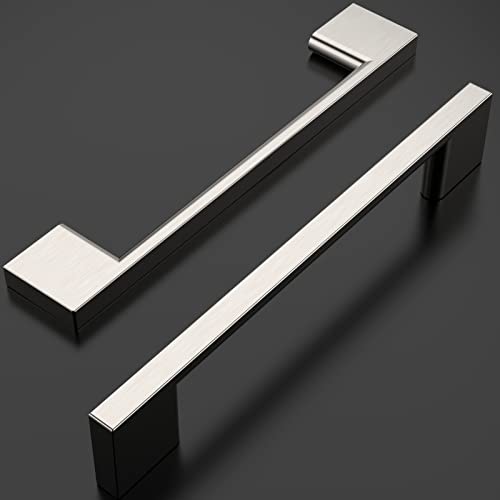 Amerdeco 10 Pack Brushed Satin Nickel Cabinet Pulls 6.3" - color: Brushed Satin Nickel, size: 6.3" hole center