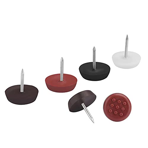 16mm White Nylon Furniture Sliders Nail On - Chair Leg Floor Protectors Nail - Nylon Chair Glides with Nail White Sliders Head, Chair, Table Leg Feet Protector Nail（Sloping Bottom 100 Pcs） - size: 16mm（Sloping Bottom）