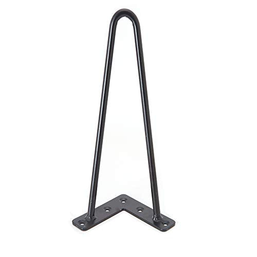 14 Inch Hairpin Legs 3/8" Dia 2 Rods, Black Furniture Table Feet 4pcs - color: Black, size: 14 Inch