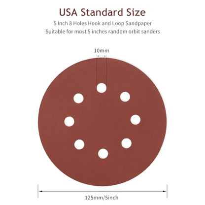 50 PCS 5 Inch 8 Hole Hook and Loop Sanding Discs 600 Grit - style: 600 Grit,50-Pack