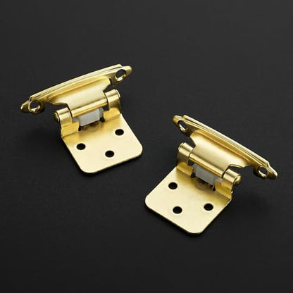 Gold Self-Close Cabinet Hinges, 1/2 Inch Overlay,20 Pack 10 Pairs - size: Semi Concealed 1/2 inch Overlay