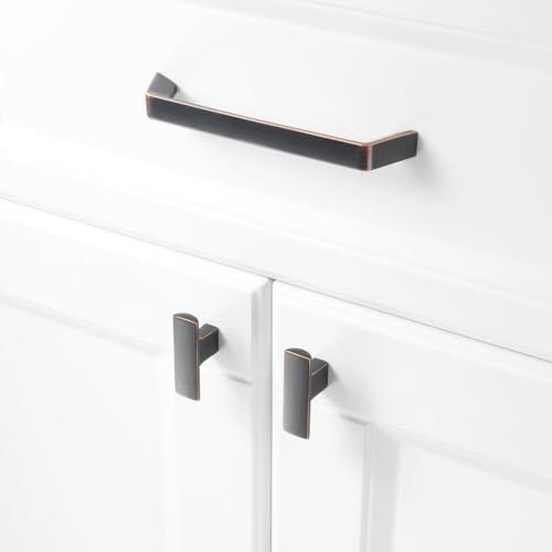 KOOFIZO 10 Pack 5 Inch Oil Rubbed Bronze Cabinet Pulls Rubbed Bronze Cabinet Handles Hardware for Kitchen Cabinets Drawers P21 Bedroom Dresser Bathroom Vanity Cupboard - color: Oil Rubbed Bronze, size: 5" CC - 10Pcs
