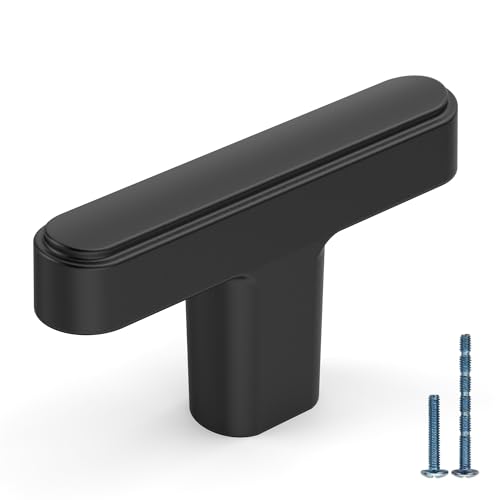 10 Pack Matte Black Modern Rectangular Kitchen Cabinet Knobs - color: Matte Black, size: knob