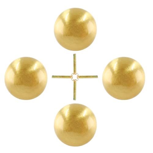 Jiozermi 4 Pack Mini Round Solid Brass Knobs, 3/4 Inch, Gold - color: Gold, size: 3/4 Inch(18.8mm)