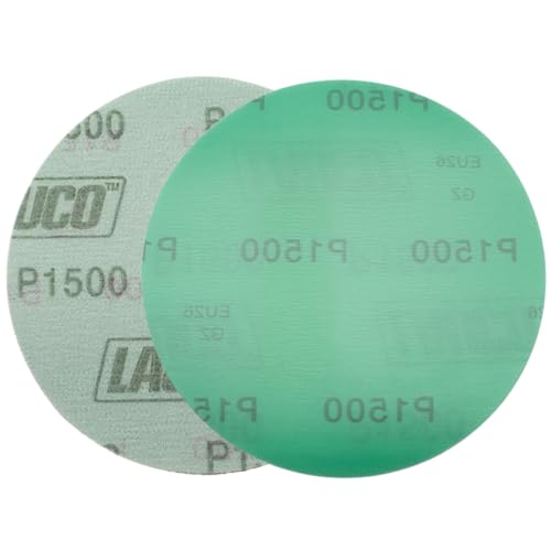 Premium 6" Hook and Loop Sanding Discs (Box of 50) - Hook and Loop Backing Discs for DA Orbital Sanders - Automotive Sanding Wood Furniture Finishing (GRIT-1500) 25946 - size: GRIT-1500