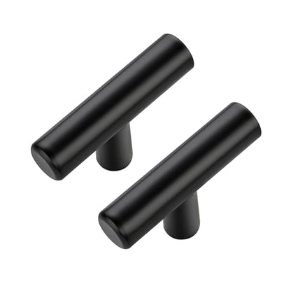 Ravinte Hardware Matte Black Cabinet Handles Drawer Pulls 2 Inch 25 Pack - color: Matte Black T-Shaped, size: Single Hole Center