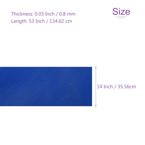 DMiotech 1 Pack 14 Inch x 53 Inch Faux Leather Sheet Furniture Cover Napa Skin Blue PU Leather Roll for Handmade DIY Craft Projects - color: Blue