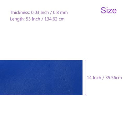 DMiotech 1 Pack 14 Inch x 53 Inch Faux Leather Sheet Furniture Cover Napa Skin Blue PU Leather Roll for Handmade DIY Craft Projects - color: Blue