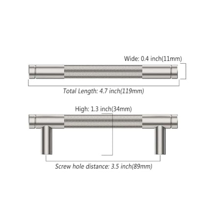 Asidrama 10 Pack 3.5 Inch(89mm) Brushed Nickel Cabinet Pulls Heavy-Duty Solid Kitchen Cabinet Handles Satin Nickel Drawer Hardware for Bathrooms Cupboard - color: Brushed Satin Nickel, size: 3.5" Hole Center, style: 10 Pack