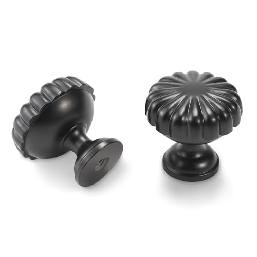 10 Pack Kitchen Cabinet Knobs Matte Black Cabinet Knobs Black Drawer Knobs Solid Kitchen Hardware - color: Matte Black